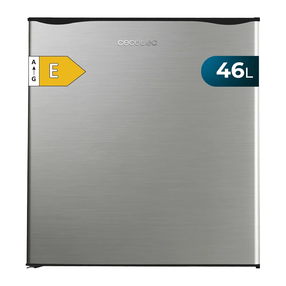 Cecotec Nevera Pequeña Frigorífico Mini Minibar 46L GrandCooler 20000 SilentCompress Inox E. Altura 48,7cm