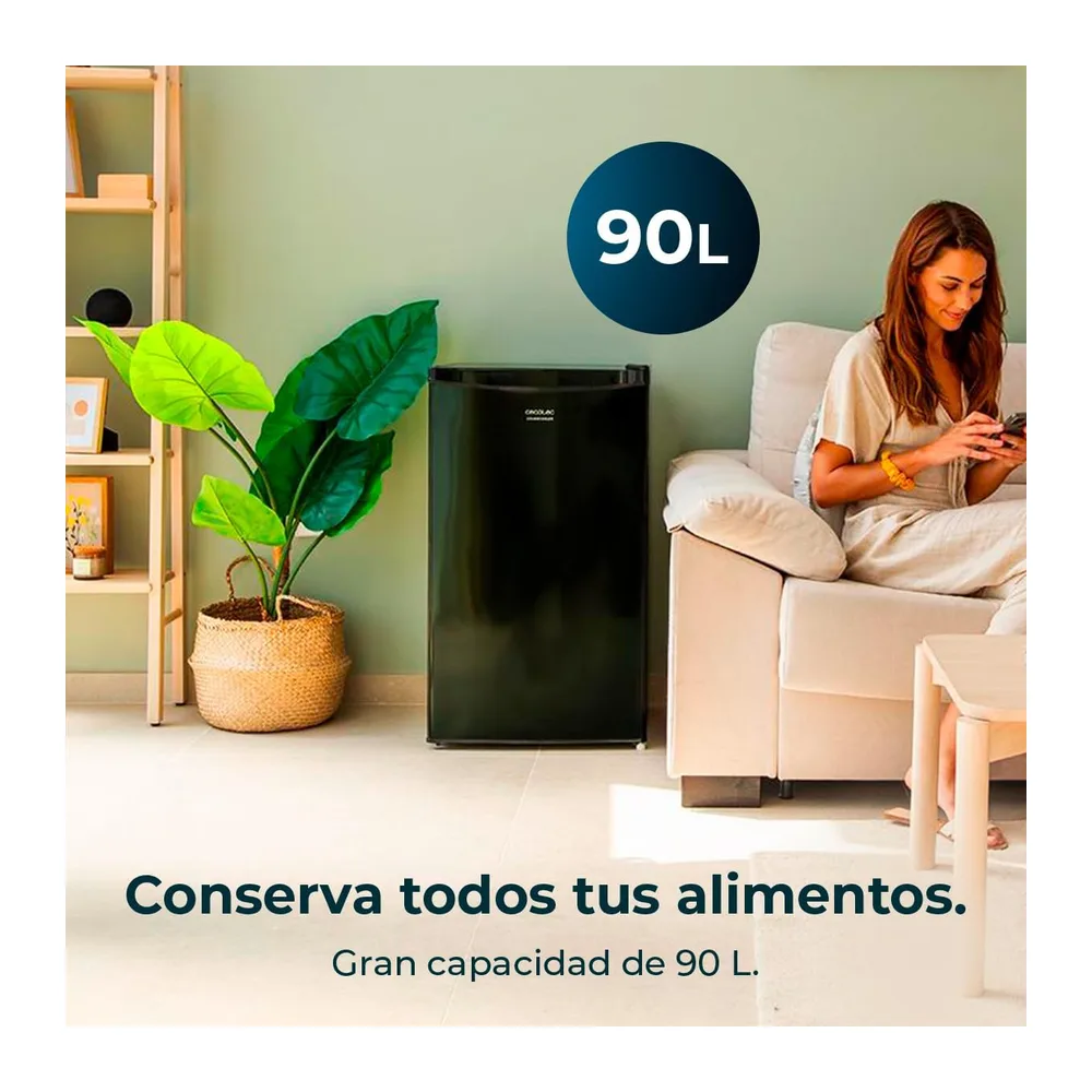Cecotec Nevera Pequeña Frigorífico Mini Retro 91L 1 Puerta Bolero Coolmarket TT Origin 90 Black E. — 5