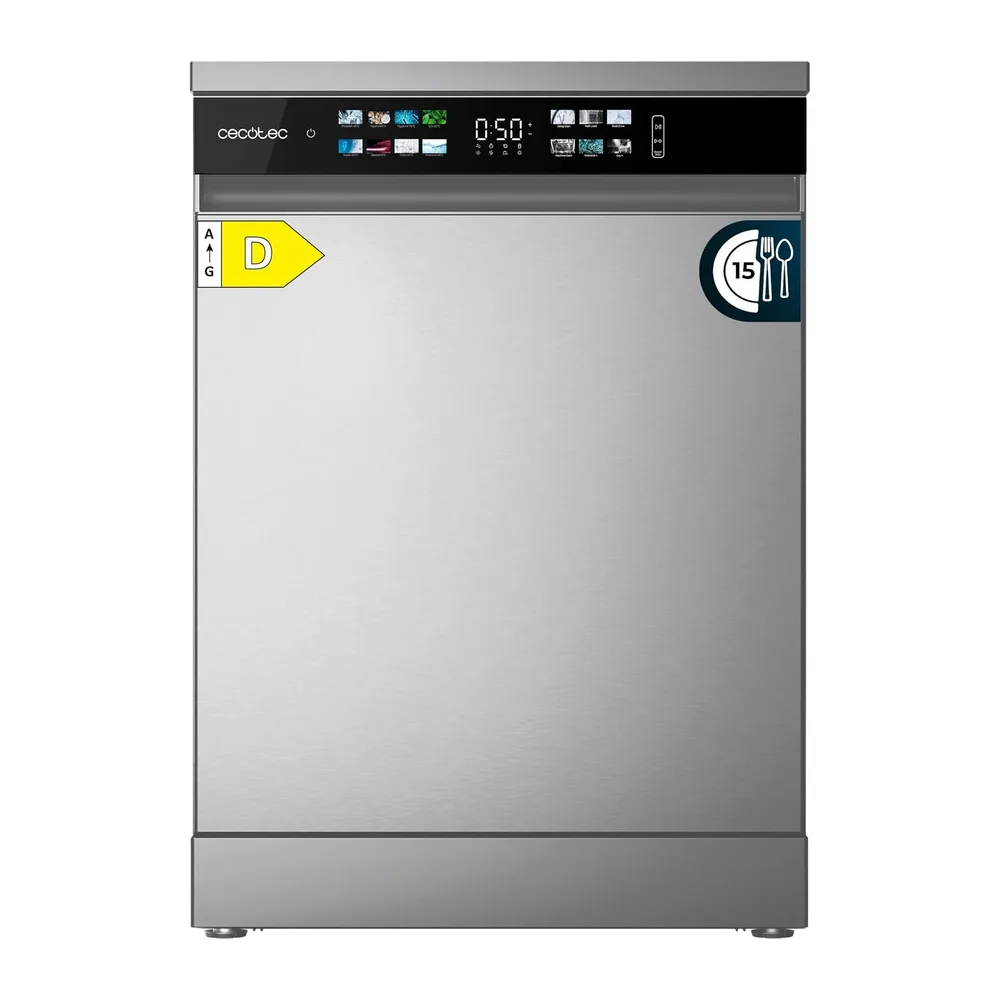 Cecotec Lavavajillas 60 cm Libre Instalación Bolero Aguazero 6210 Inox D. 15 Cubiertos