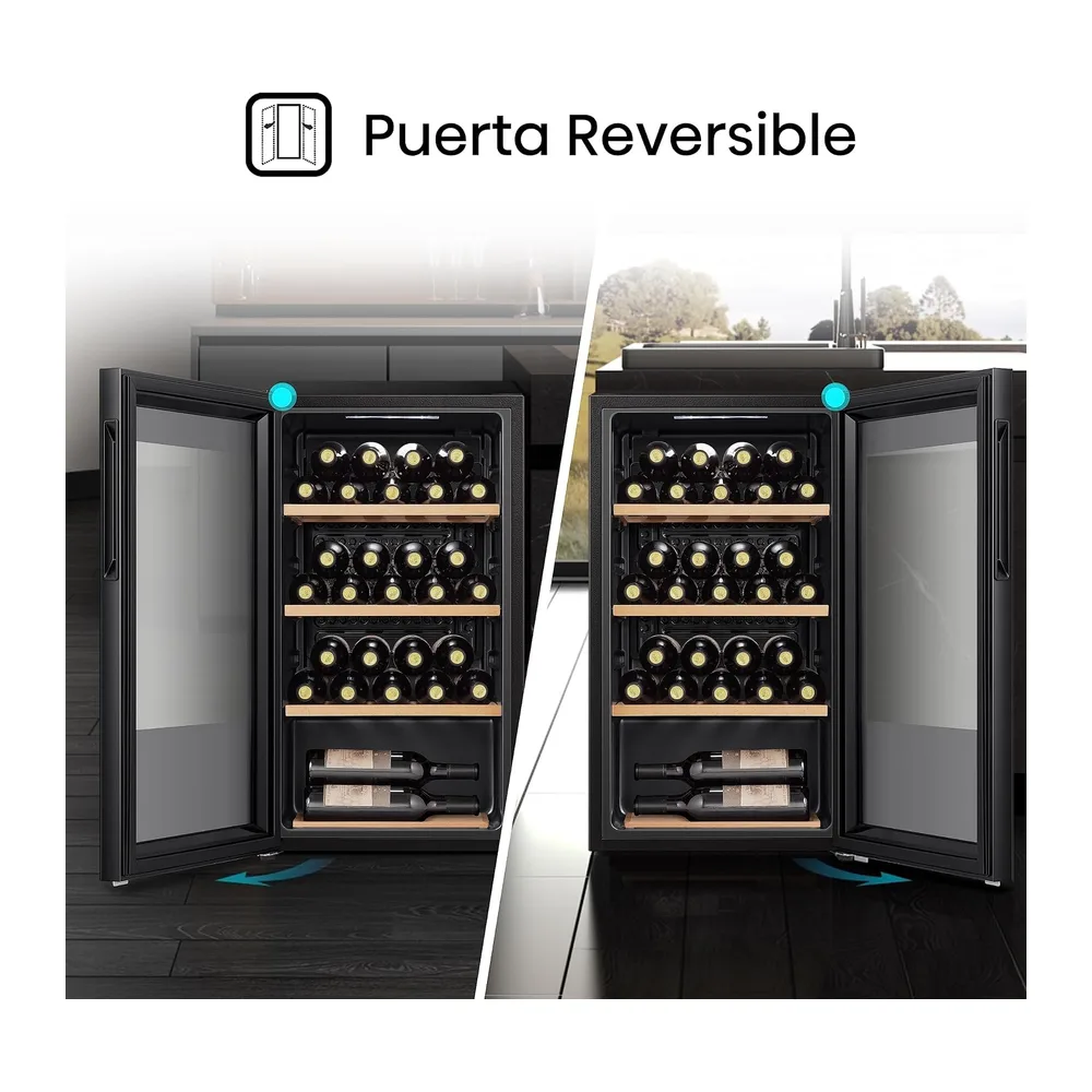 Hisense RW12D4NWG0 - Vinoteca 93 Litros G-Class 30 botellas, Puerta Reversible,Total No Frost [Clase de — 6