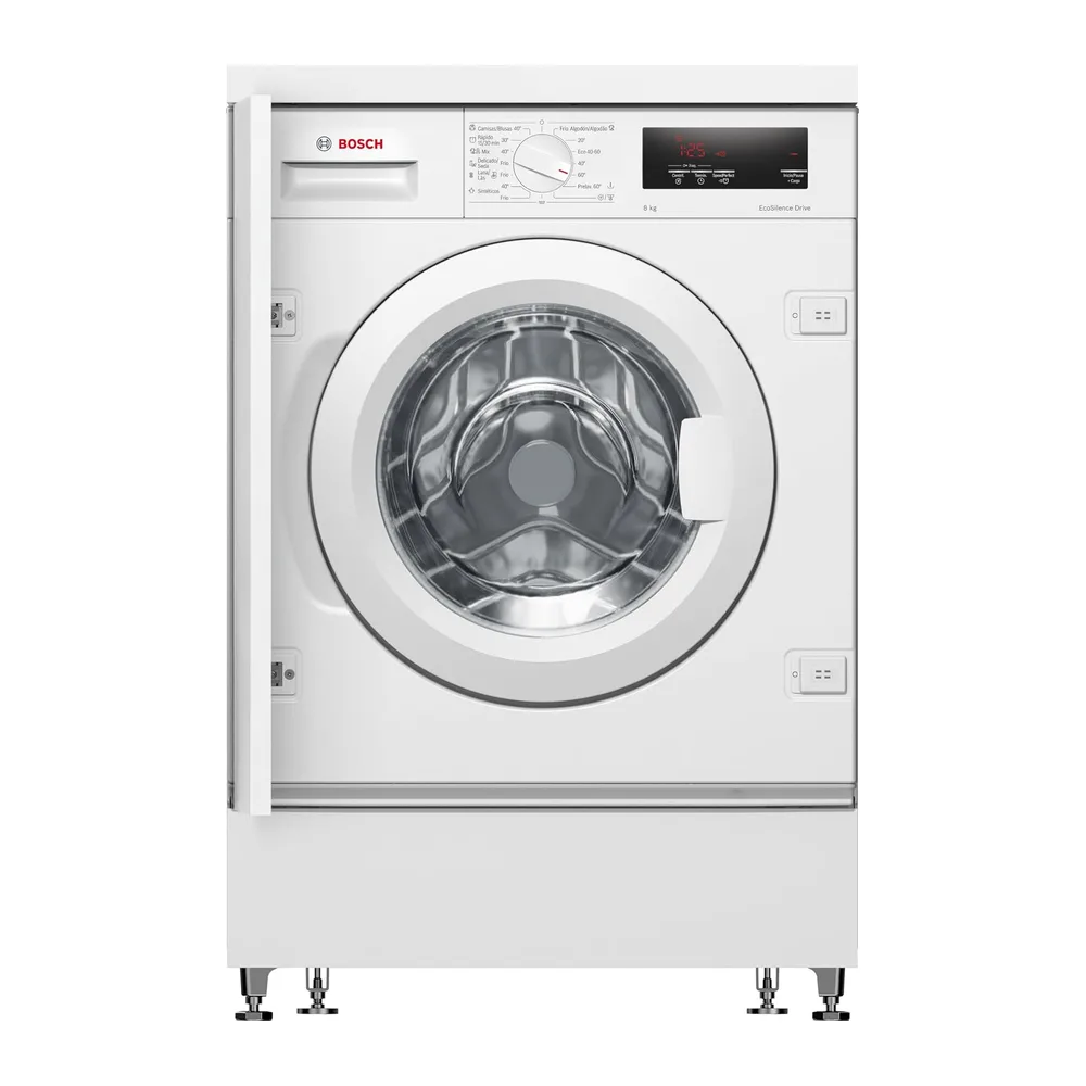 Bosch Lavadora Integrable, 60 cm, 8 kg, Serie 6, EcoSilence, Blanco, WIW24307ES [Clase de eficiencia