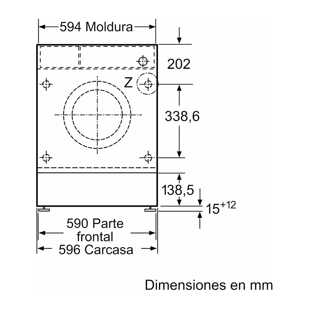 Bosch Lavadora Integrable, 60 cm, 8 kg, Serie 6, EcoSilence, Blanco, WIW24307ES [Clase de eficiencia — 2