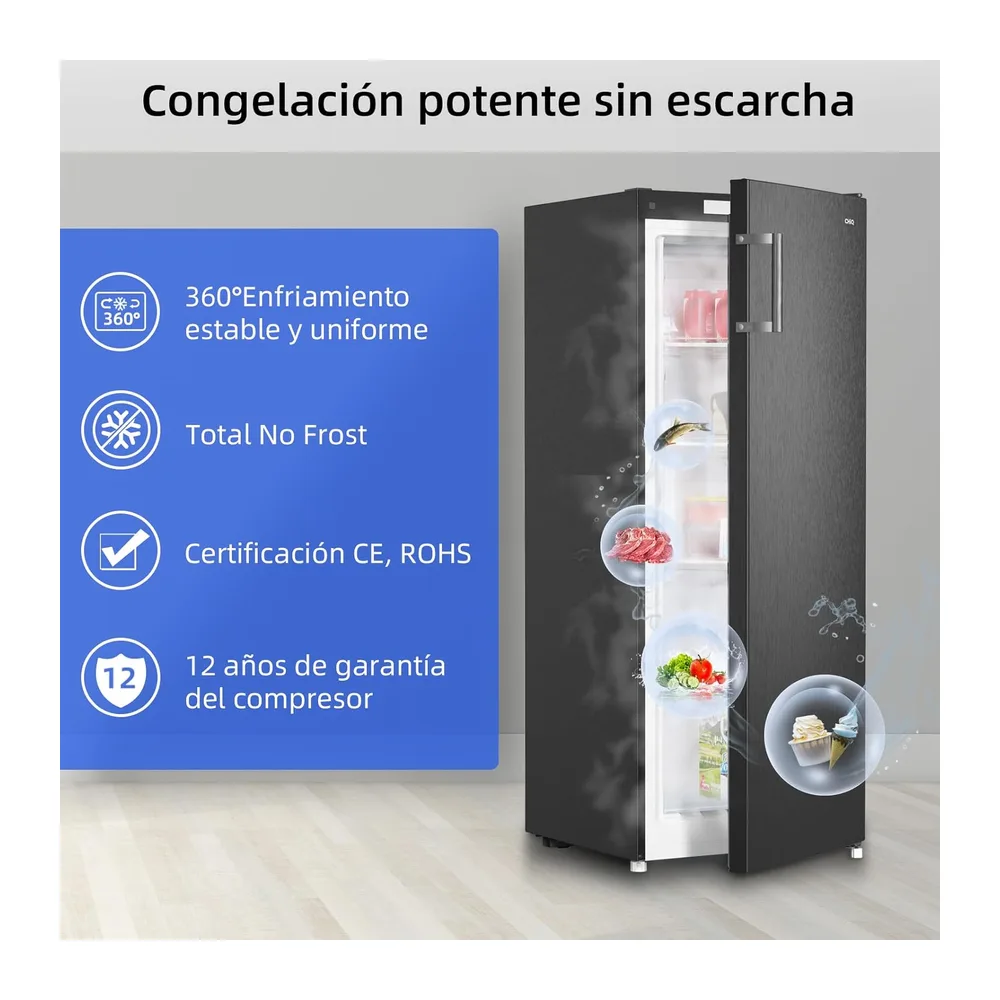 CHiQ Congelador Vertical 166L con No Frost & 4 Estrellas Negro [Clase de eficiencia energética E] — 3