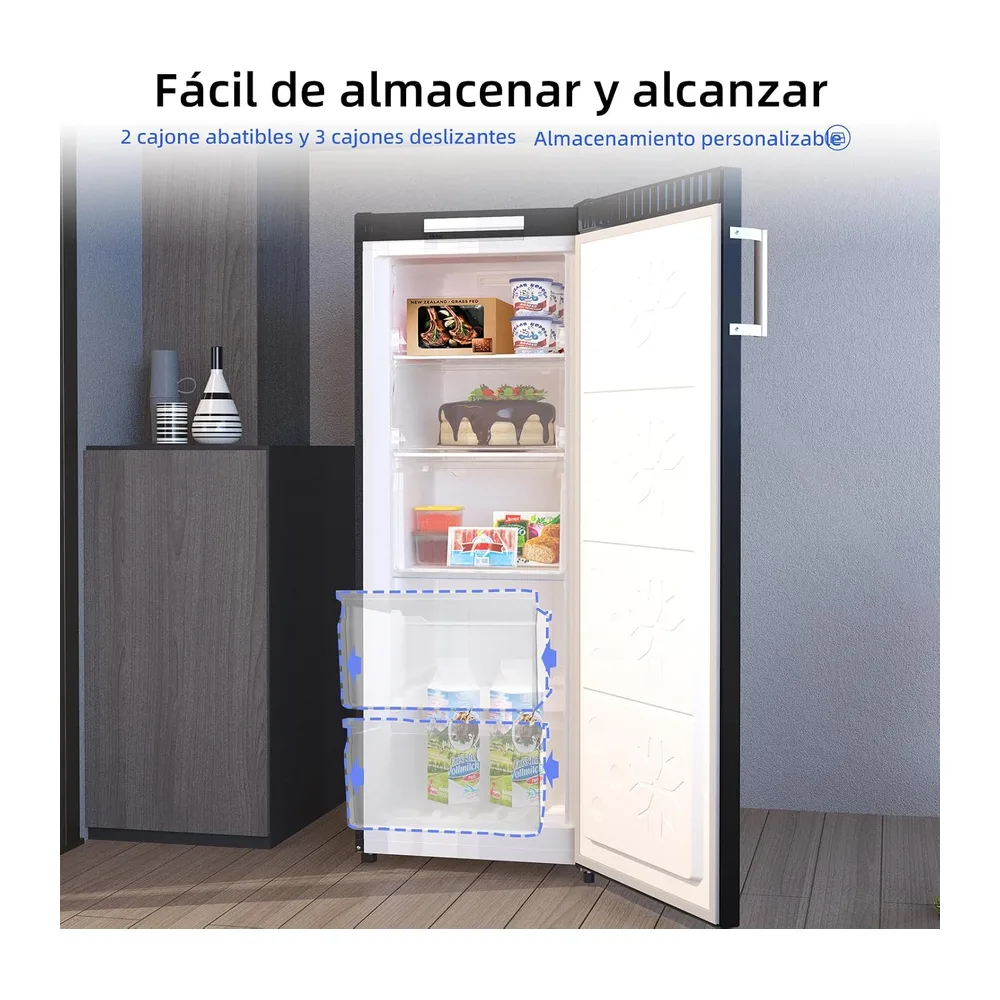 CHiQ Congelador Vertical 166L con No Frost & 4 Estrellas Negro [Clase de eficiencia energética E] — 5