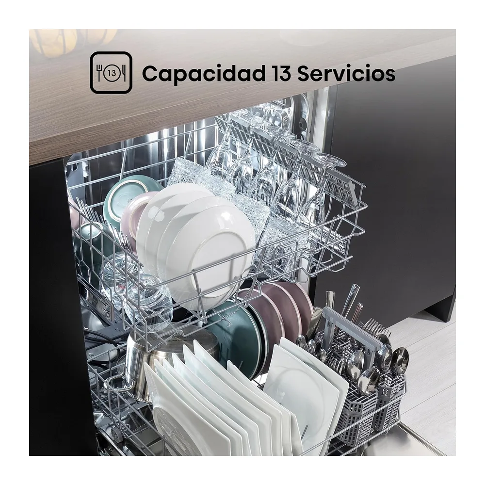 Hisense HS622E10X - Lavavajillas, Capacidad para 13 servicios, 60 cm, Programa ECO, Silencioso, 2, Filtro — 3