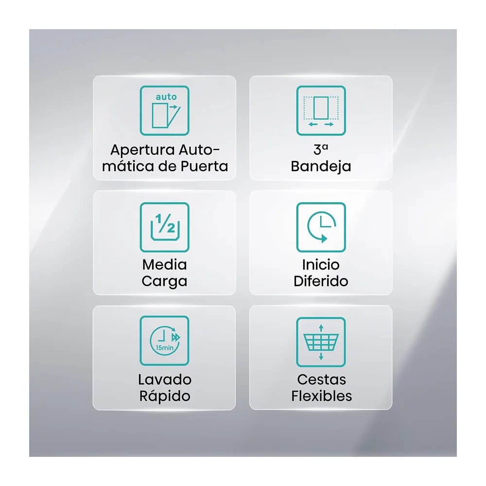 Hisense HS623D10X - Lavavajillas Independiente 60 cm, 3º Bandeja, Bajo consumo, 14 Cubiertos, 7 Programas, 47 — 3