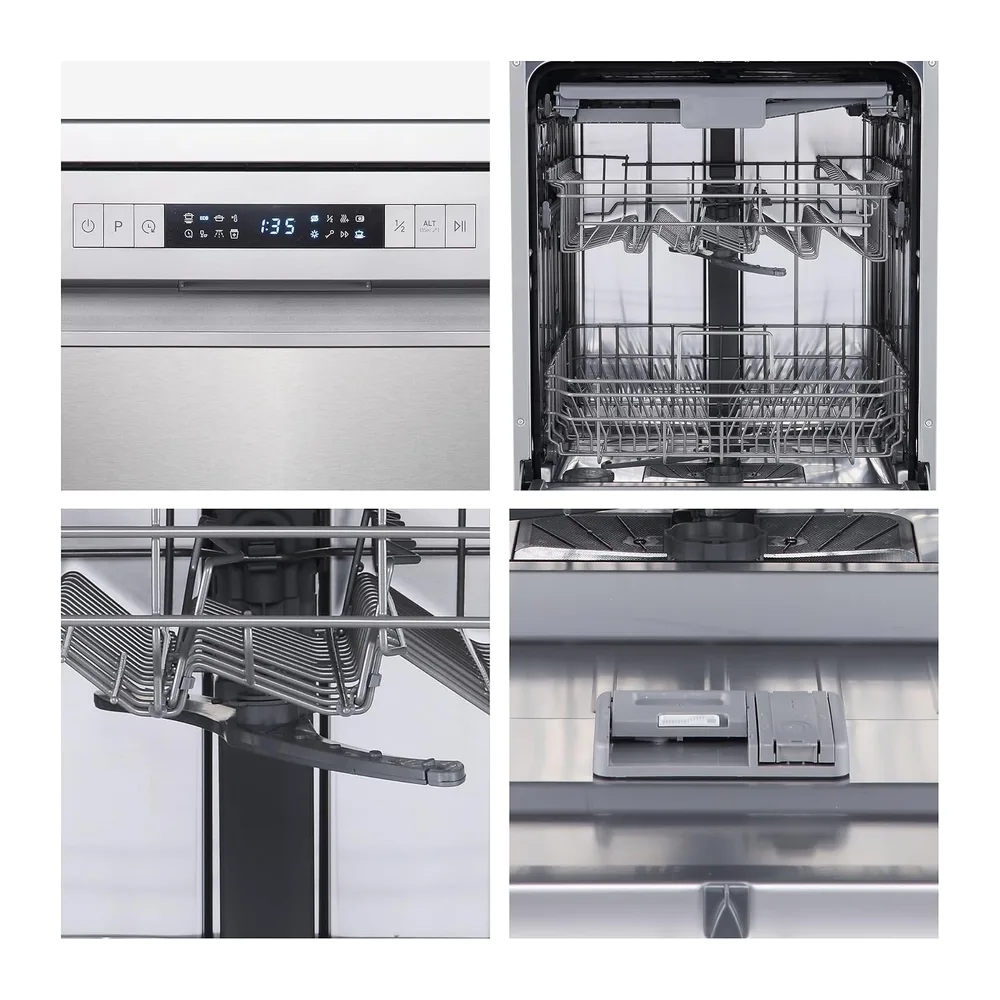 Hisense HS623D10X - Lavavajillas Independiente 60 cm, 3º Bandeja, Bajo consumo, 14 Cubiertos, 7 Programas, 47 — 4