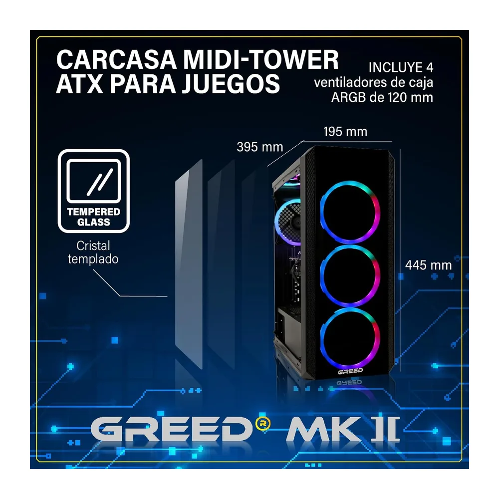 Greed® MK2 - Gaming PC - AMD Ryzen 7 5700X - AMD Radeon RX 9060 XT (8GB) — 2