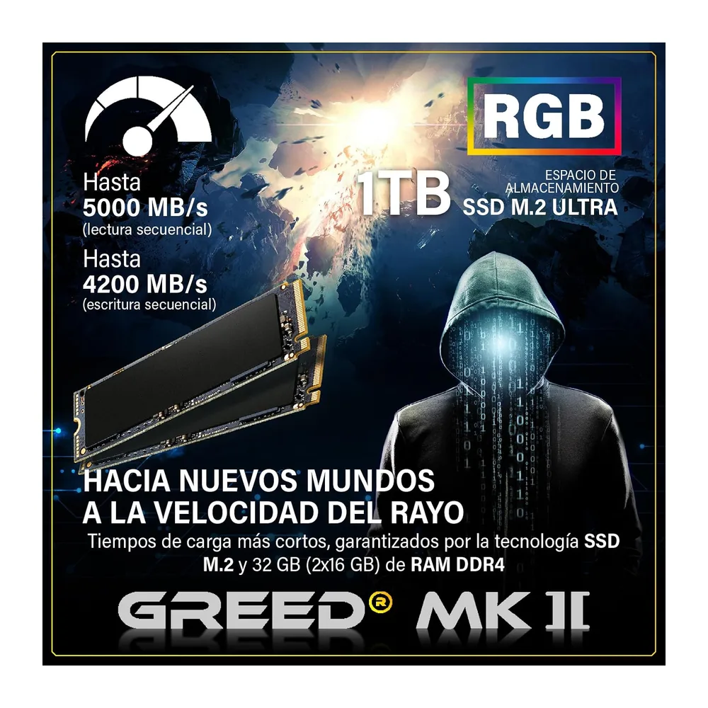 Greed® MK2 - Gaming PC - AMD Ryzen 7 5700X - AMD Radeon RX 9060 XT (8GB) — 5
