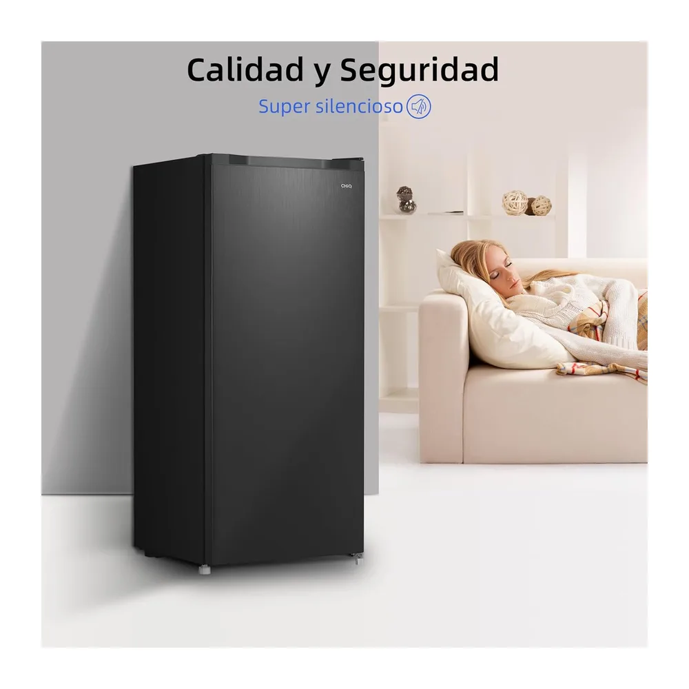 CHiQ Congelador Vertical 145L con 4 Estrellas & Puerta Reversible Negro [Clase de eficiencia energética E] — 5