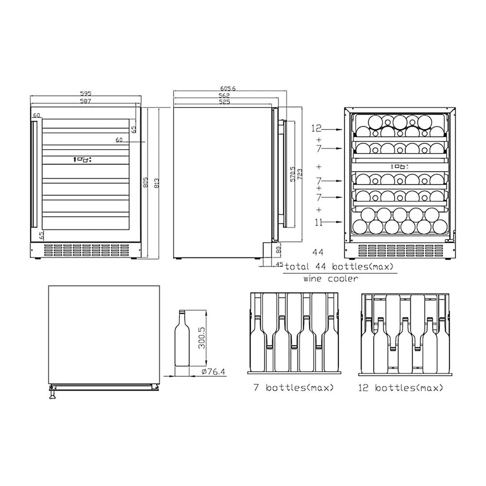 Haier Wine Bank 60 Series 6 HAKWBD 60 Vinoteca de integración de 44 botellas — 6