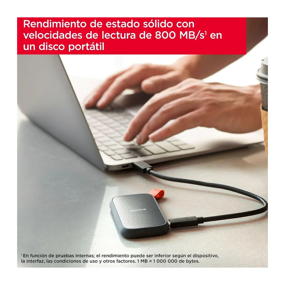 SanDisk SSD Externo Portátil 2 TB (Disco duro externo SSD con velodidad de lectura de hasta 800 MB/s — 4