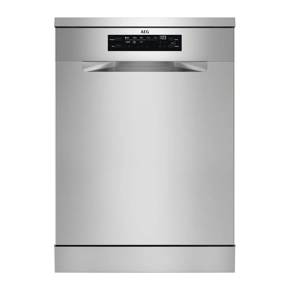AEG Lavavajillas de 60 cm, FFB64607ZM, 13 cubiertos, Motor Inverter, Libre Instalación, Display LCD, 8