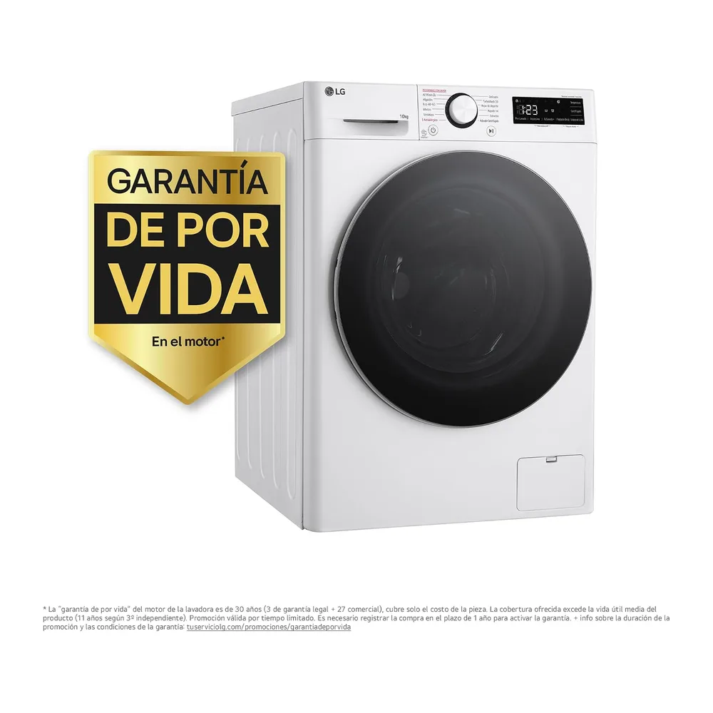 LG F4WR6010A1W - Lavadora Inteligente, 10kg, AI Direct Drive, 1400rpm, Carga Frontal, Clasificación A, — 2
