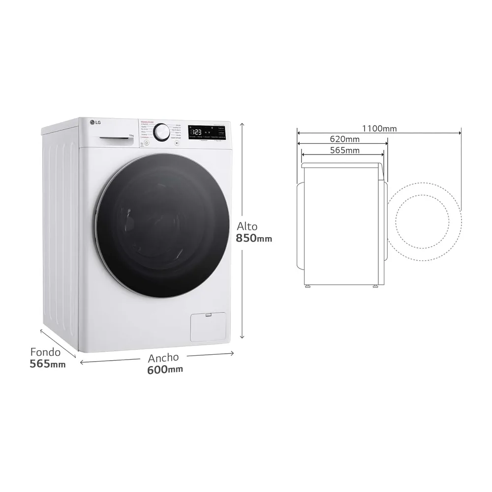 LG F4WR6010A1W - Lavadora Inteligente, 10kg, AI Direct Drive, 1400rpm, Carga Frontal, Clasificación A, — 4