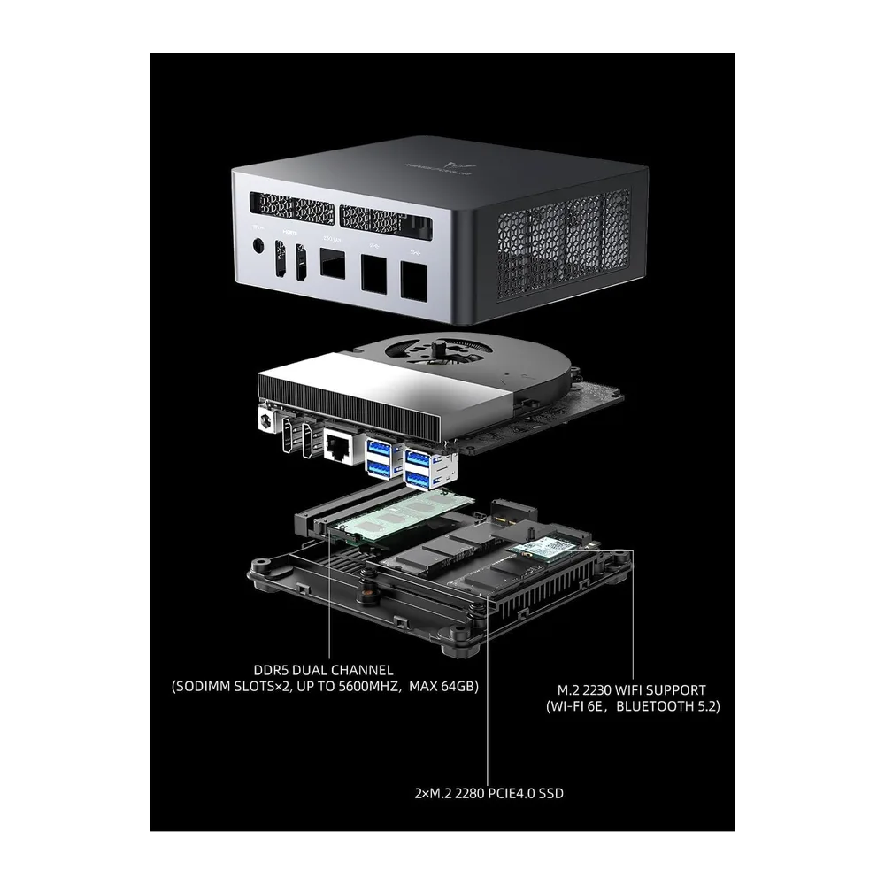 MINISFORUM Venus UM790 Pro Mini PC AMD Ryzen 9 7940HS hasta 5,2 GHz con AMD Radeon 780M — 5
