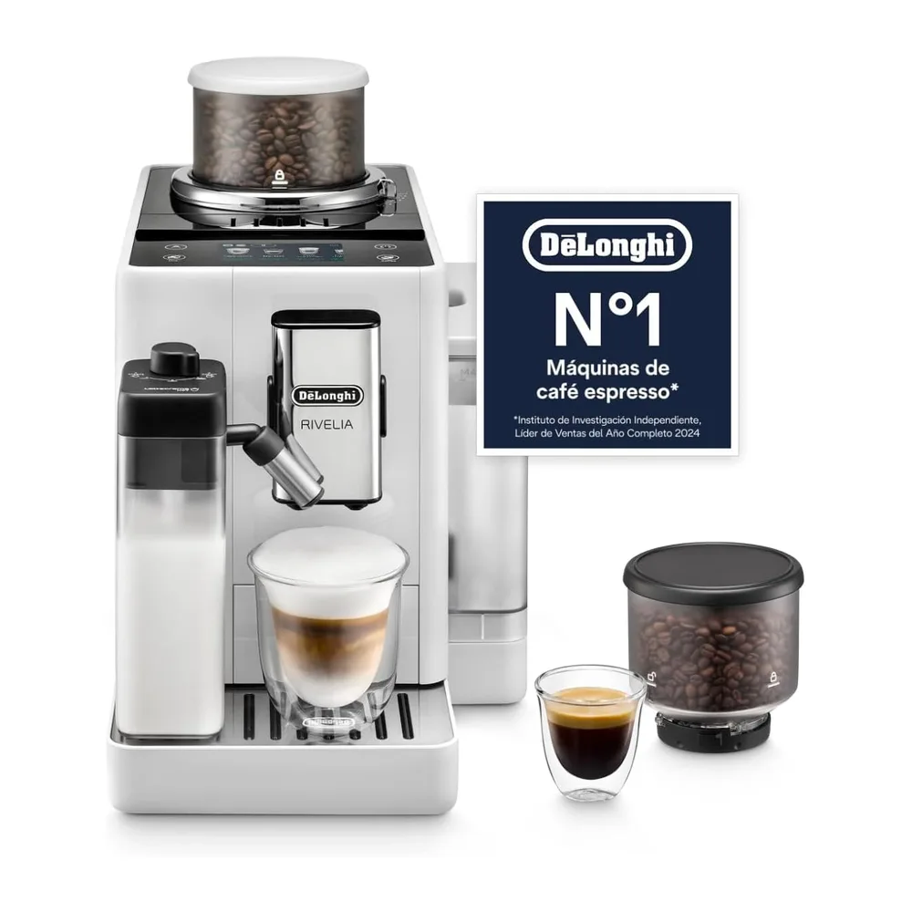 De'Longhi Rivelia - Cafetera Superautomática 16 Bebidas Blanco