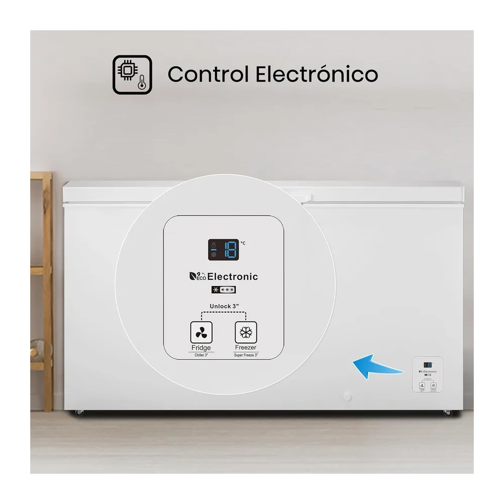 Hisense FT546D4AWLYE - Arcón Congelador Horizontal, Cesta con Asa, Tecnología Inverter, Control Electrónico — 5