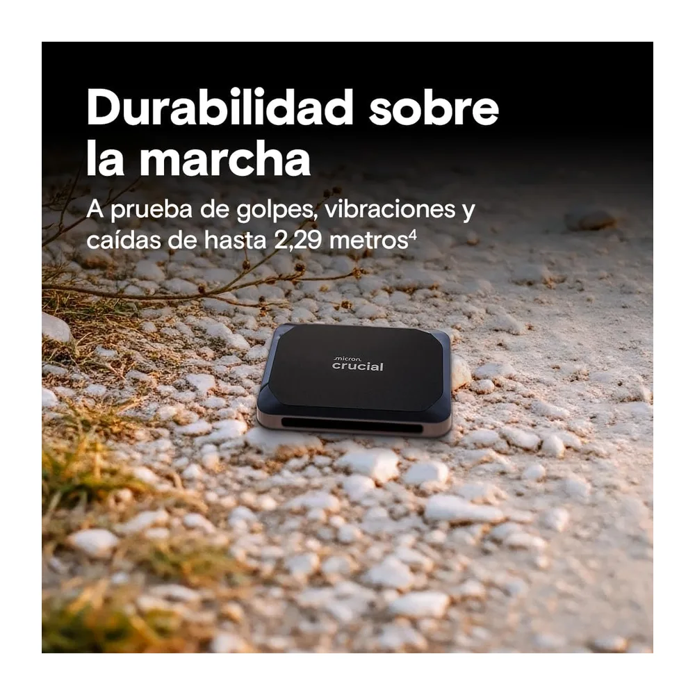Crucial X9 SSD 4TB Portátil, hasta 1050MB/s, Compatible con PC, Mac, PlayStation y Xbox, Disco Duro Sólido — 3