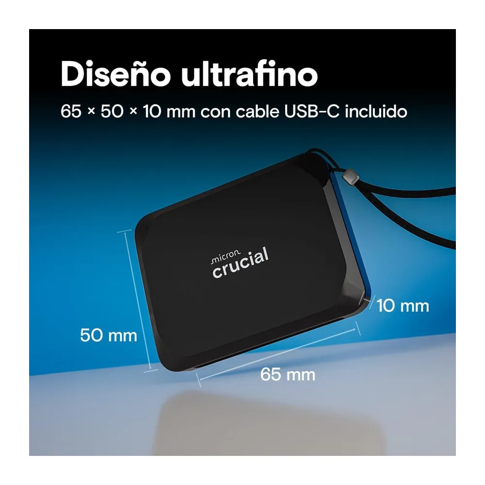Crucial X9 SSD 4TB Portátil, hasta 1050MB/s, Compatible con PC, Mac, PlayStation y Xbox, Disco Duro Sólido — 6