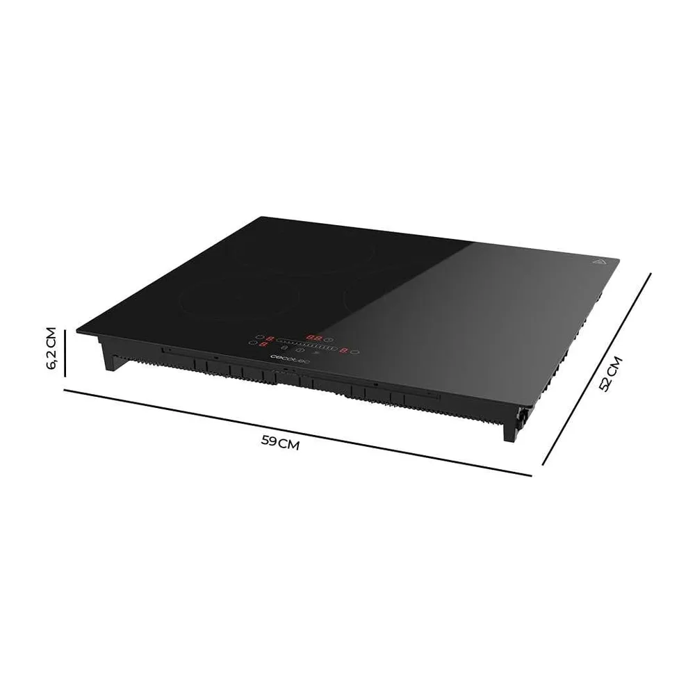 Cecotec Placa de Inducción 3 Fuegos Bolero Squad I 3250. Potencia Máxima 7400W en 9 Niveles — 2