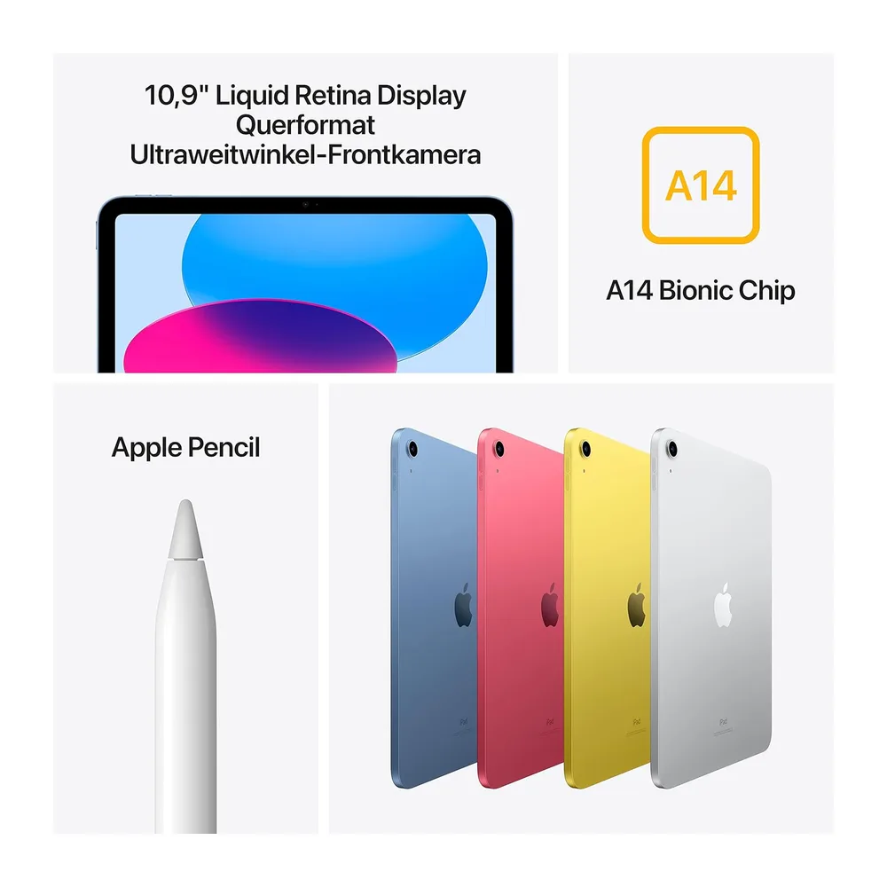 Apple iPad (10.ª Generación, 10.9-Pulgadas, 2022), 64GB, Wi-Fi, Plata (Reacondicionado) — 2
