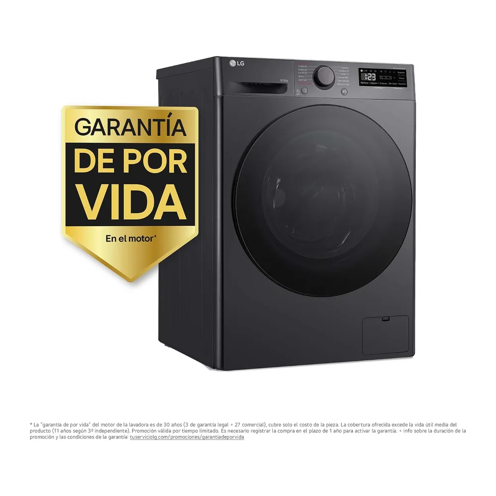 LG F4DR6009AGM - Lavadora Secadora Inteligente, 9/6kg, AI Direct Drive, 1400rpm, Carga Frontal, TurboWash — 2