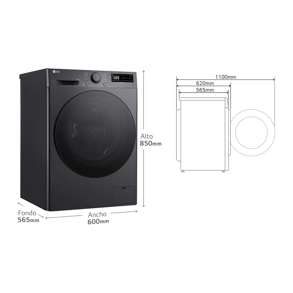 LG F4DR6009AGM - Lavadora Secadora Inteligente, 9/6kg, AI Direct Drive, 1400rpm, Carga Frontal, TurboWash — 4