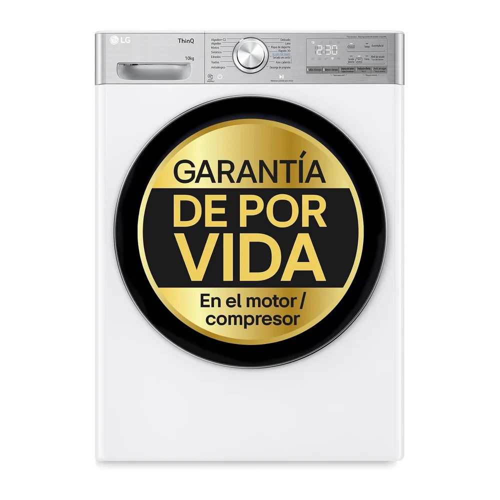 LG RH10V9AV2WR - Secadora 10kg, Bomba de Calor Dual Inverter Compressor, Eficiencia Clase C, Serie 900,