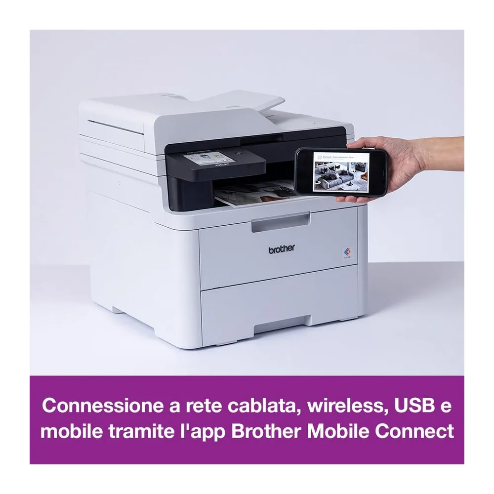 Brother DCPL3560CDW, Impresora multifunción láser LED Color WiFi con alimentador de Documentos de 50 Hojas e — 3