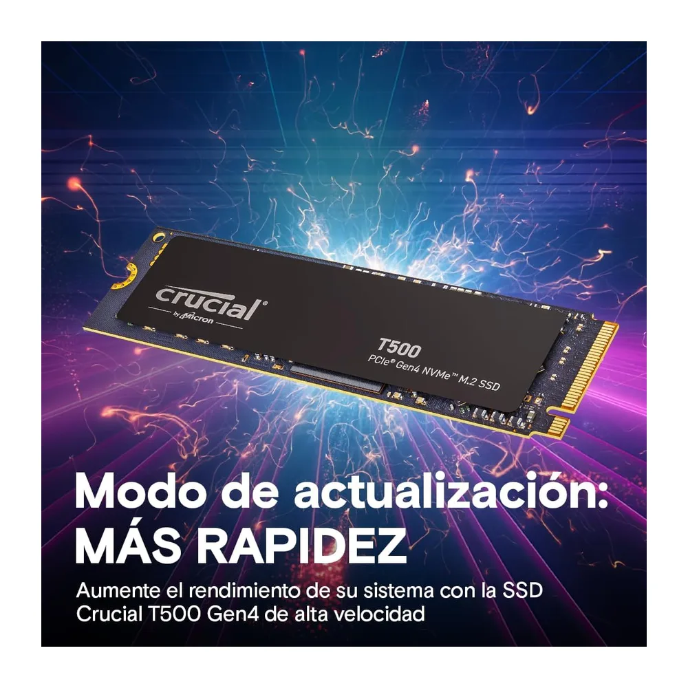 Crucial T500 SSD 1TB PCIe Gen4 NVMe M.2, hasta 7300 MB/s, TLC NAND, Compatible con Ordenador Portátil y de — 4