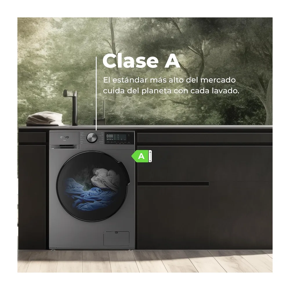 EVVO Lavadora secadora 10 kg + 7 kg, Vapor, Motor Inverter, Lavado y Secado en 1 Hora, Tambor ePROTECT, Smart — 4