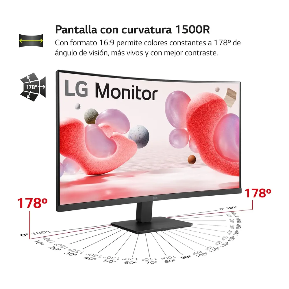 LG Monitor 32MR50C-B - 32'', VA, FHD, 100 Hz, NTSC 72%, Negro — 2