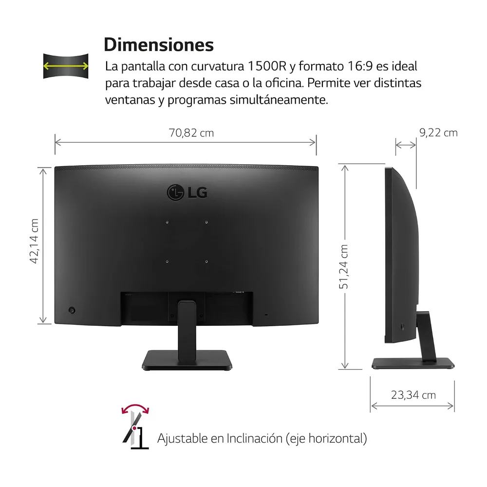 LG Monitor 32MR50C-B - 32'', VA, FHD, 100 Hz, NTSC 72%, Negro — 4