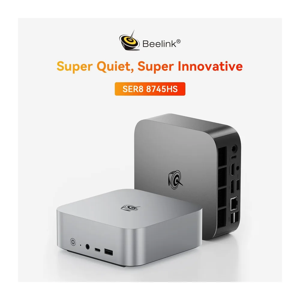 Beelink Mini PC SER8, AMD Ryzen 7 8745HS (8C/16T, hasta 4,9 GHz), 32 GB de RAM DDR5, SSD M.2 PCIe 4.0 de 512 — 2