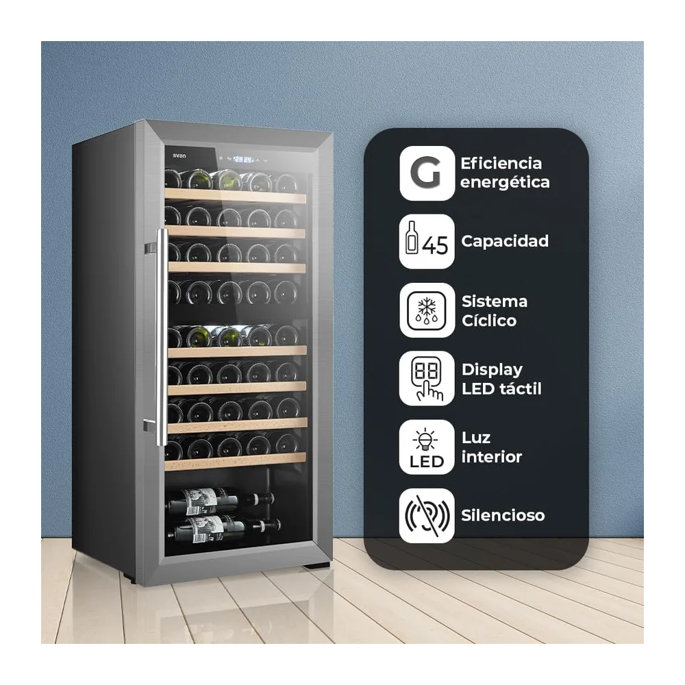 SVAN Vinoteca 45 Botellas Negro SVN4500D. 85W — 4