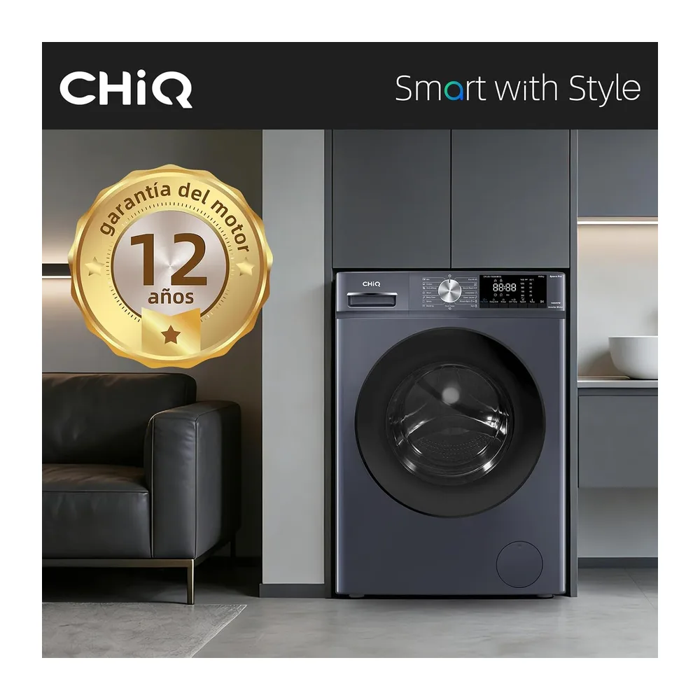 CHiQ 10kg Lavadora con Clase A-30% para Gran Familia Gris [Clase de eficiencia energética A] — 3