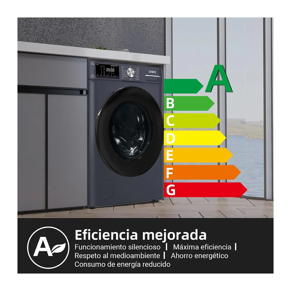 CHiQ 10kg Lavadora con Clase A-30% para Gran Familia Gris [Clase de eficiencia energética A] — 6