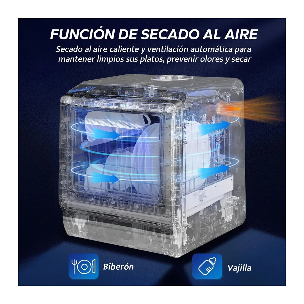 AIRMSEN Mini Lavavajillas de Sobremesa con 5+1 Programas — 5