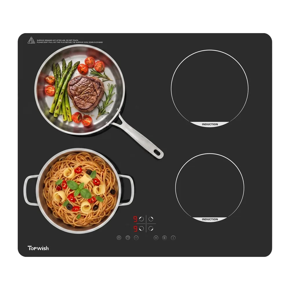 Topwish placas de induccion, placa induccion 4 fuegos, 7200W, 60cm