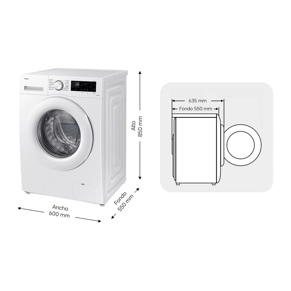 Samsung Lavadora Carga Frontal 9Kg Clase A-10% WW90CGC04DTEEC [Clase de eficiencia energética A] — 3