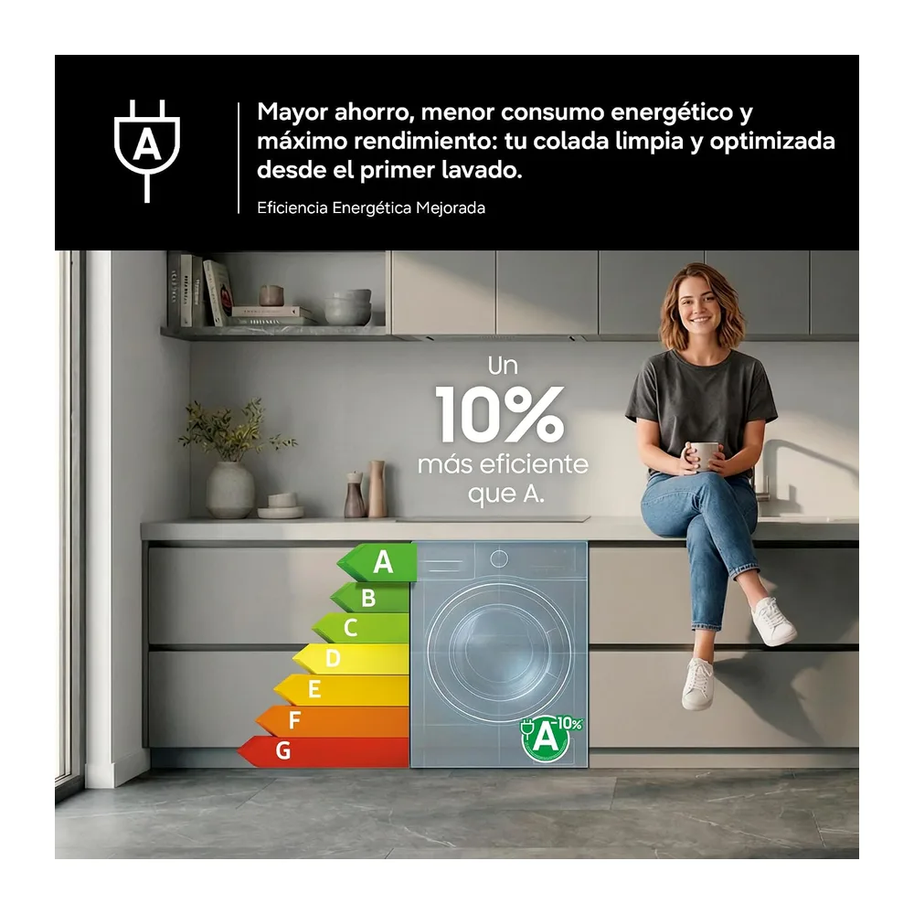 Samsung Lavadora Carga Frontal 9Kg Clase A-10% WW90CGC04DTEEC [Clase de eficiencia energética A] — 6