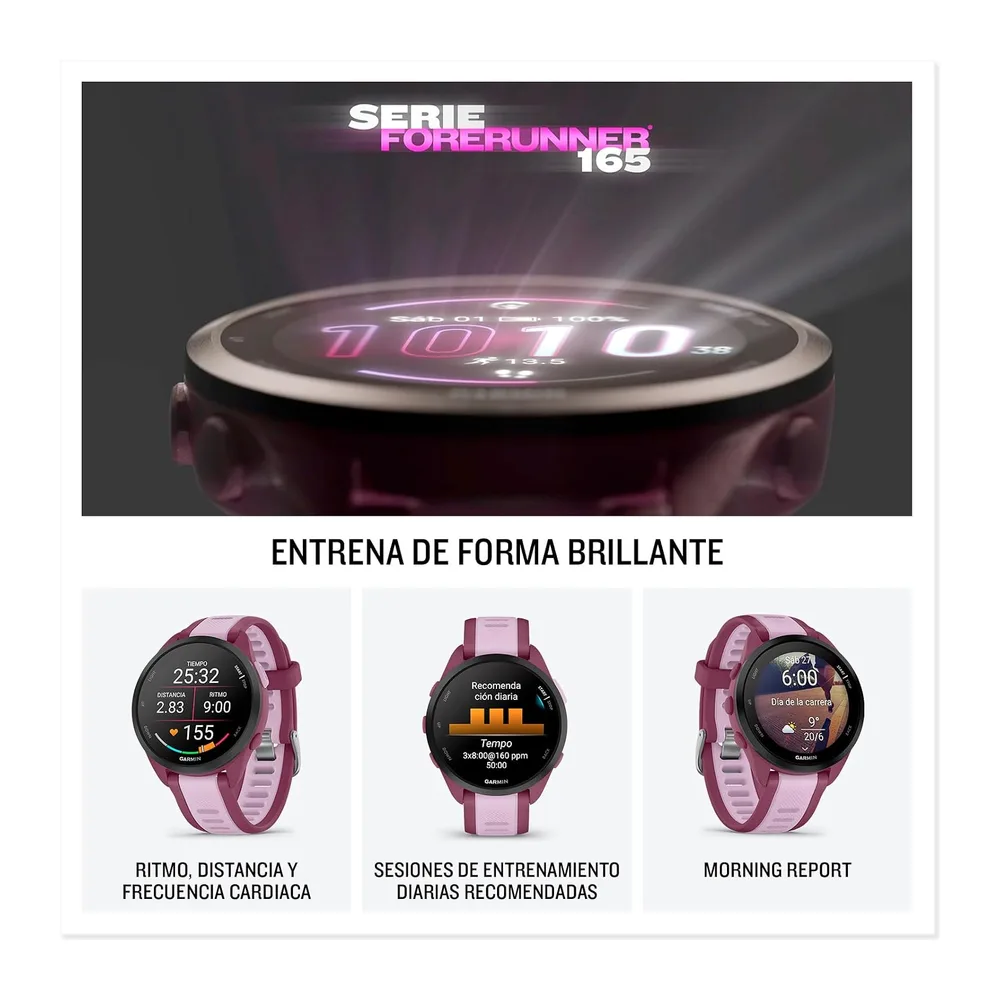 Garmin Forerunner 165 Music, Reloj Inteligente para Correr con GPS, Blanco — 2