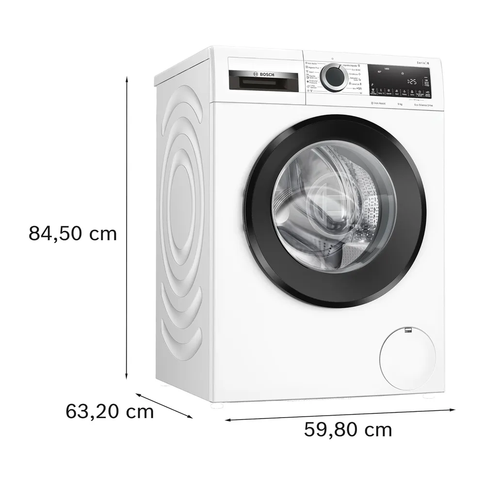 Bosch, Lavadora, Serie 6, 9 kg, Silenciosa, blanco, WGG244Z0ES [Clase de eficiencia energética A] — 2