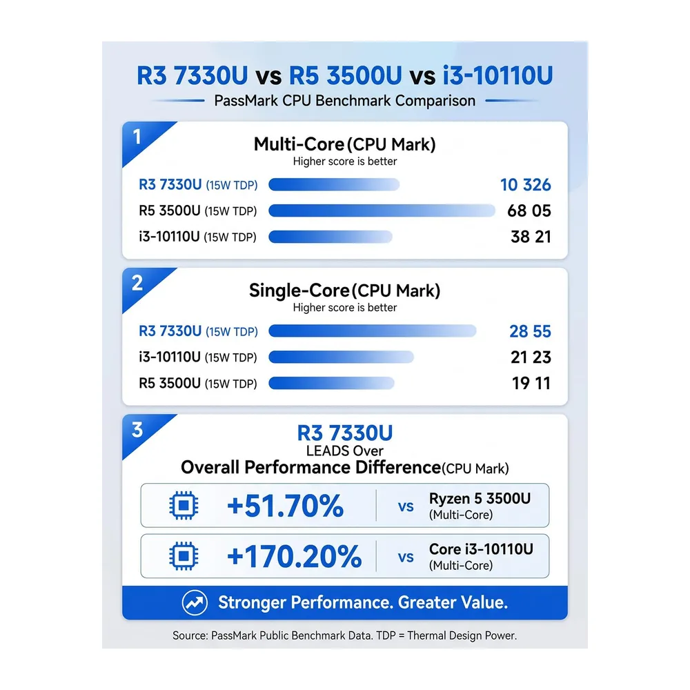 NiPoGi Pinova P2 Mini PC,АMD Ryzen 7330U,Win-11 Pro,(4C/8T,hasta 4,3GHz) — 4