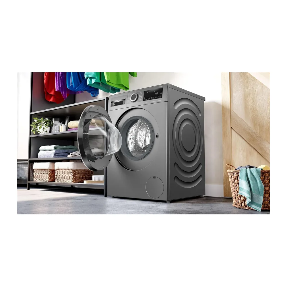 Bosch, Lavadora Serie 4, 9 kg, Silenciosa, Iron Assist, Acero, WGG244ZRES [Clase de eficiencia energética A] — 4