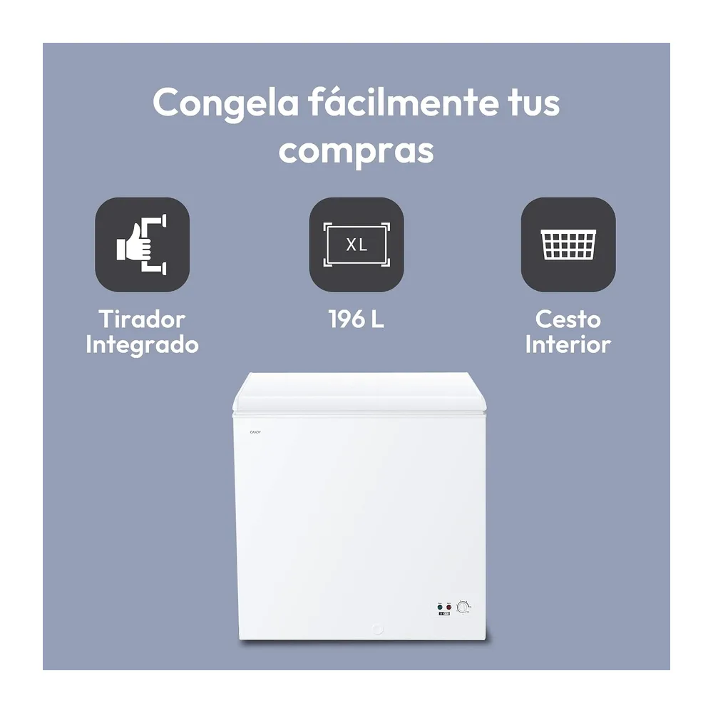 Candy CCHH 200E, Congelador Arcón Horizontal, Ancho 92CM, 196L, Tecnología Estática, 1 Cesto, Control — 2