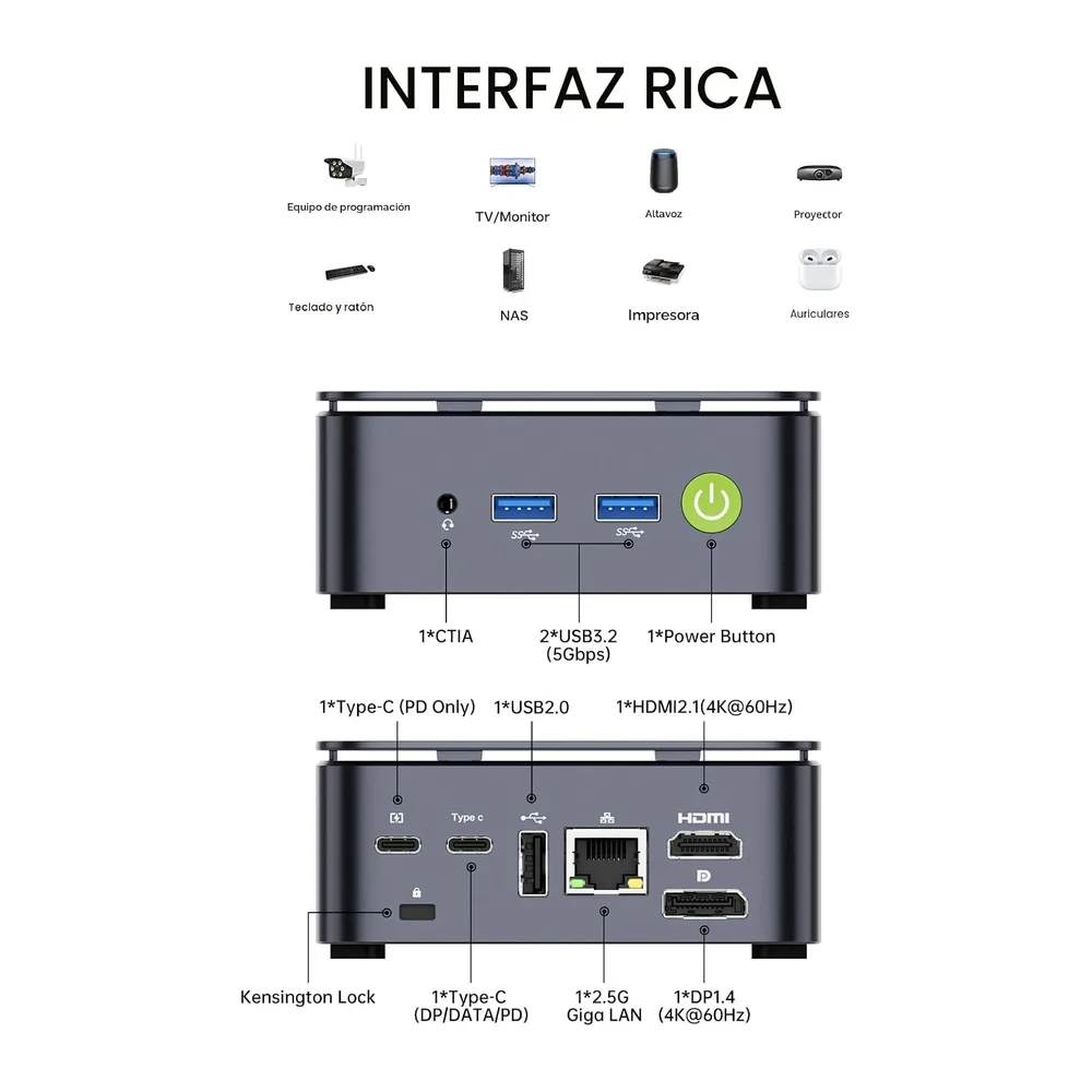 GMKtec G10 Mini PC Ryzen 5 3500U (Más Potente Que el N150) — 6