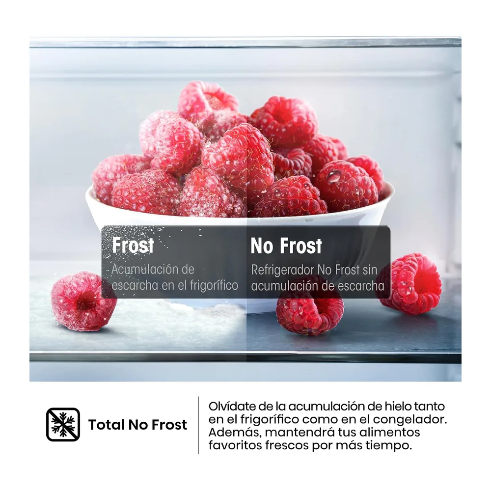 Hisense RT327N4AWE - Frigorífico 2 Puertas Total No Frost, 249L, 168cm, Multi Airflow, Puerta Reversible, — 5