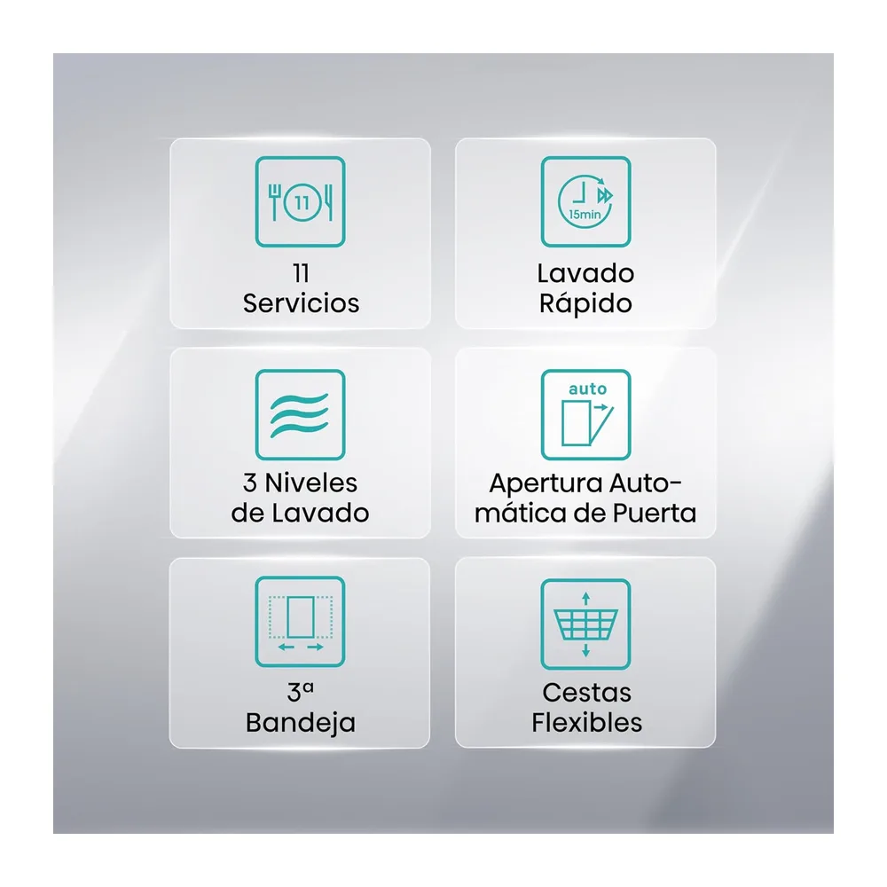 Hisense HS543D10X-Lavavajillas, Libre Instalación, 45cm de Ancho, Class D, 11 Servicios, 8 Programas, 1/2 — 3